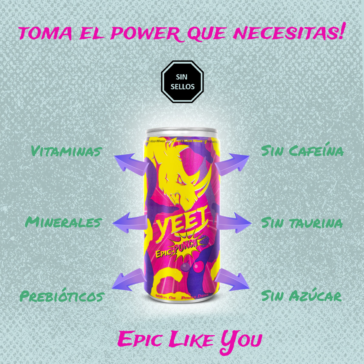 Yeet Epic Power Drink Epic Punch Pack 12 Unidades